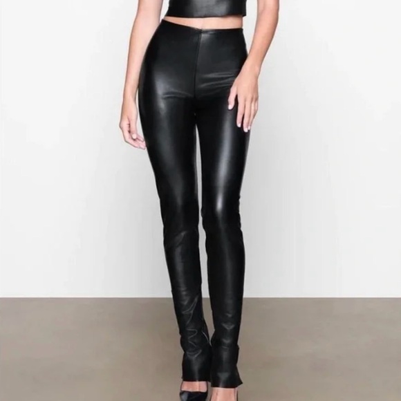 Skims NEW Black faux leather pants😍 - Picture 3 of 12